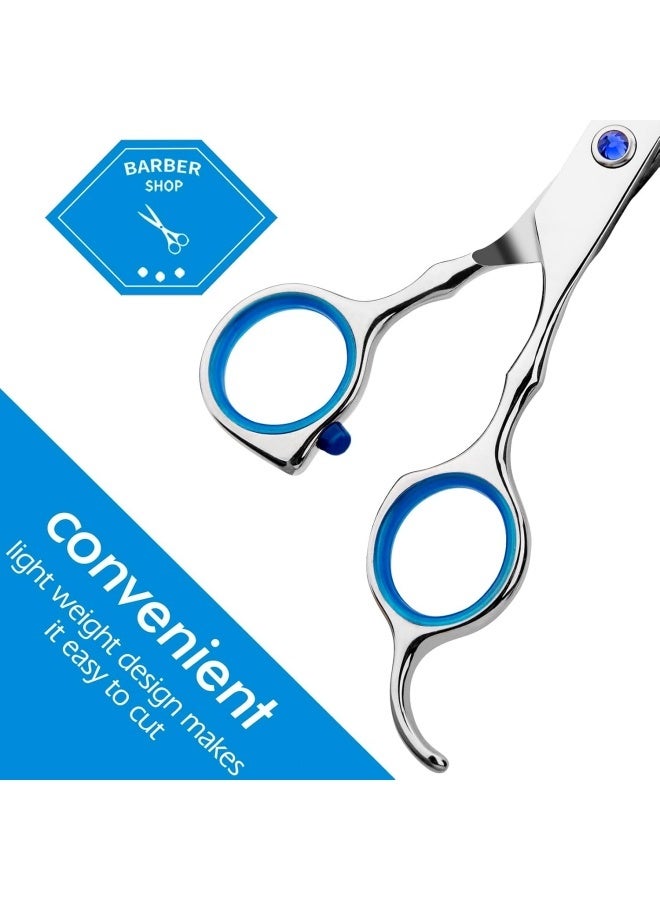 Regular Hair Cutting Shears Professional Barber Scissors Home Blue Detachable Finger Ring for Men Women Kid - Image 3